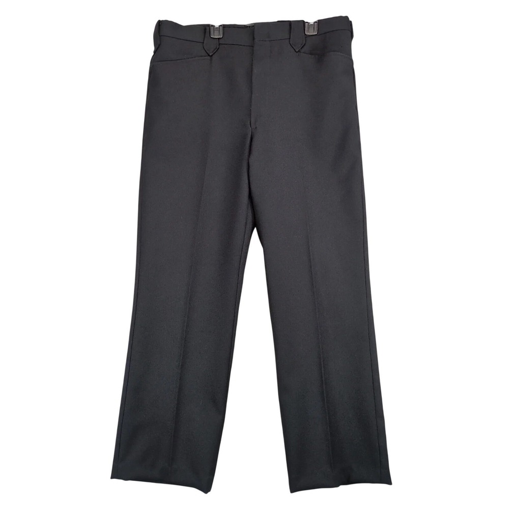 Vintage 90s Mesquite Black Flat Front Dress Pants Mens 35x29" Made in Texas USA